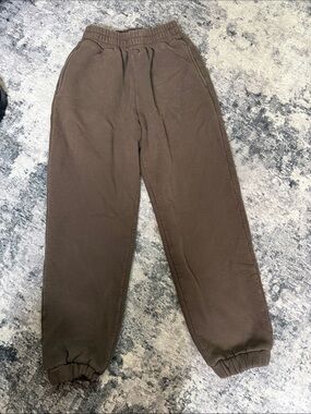Men's Dark Brown Fleece Jogger Sweatpants with Elastic Waist